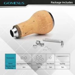 Gomexus Handle Knob Cork For Spinning Reel - Cork/Silver -Pêche Série Magasin CA27TNBK 4